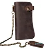 Men Leather Chain Wallet Card Holder Billfold Checkbook Trucker Biker Clutch4344635