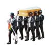 164 Hoge Simulatie Plastic Ghana Begrafeniskist Dansen Pallbearer Team Model Exquise Vakmanschap Action Figure Auto Decor240S7781034