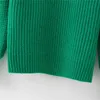 秋冬緑の女性のセーターニットタートルネック長袖Sカジュアル女性ニット210430