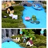 Kawaii Słoń Figurka Krowa Świnia Żaba Duck Hedgehog żółwia Pies Cat Decor Mini Wróżka Garden Statua Zwierząt Miniaturowa Żywica Craft Y0910