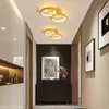Modern Led Ceiling Lamp For Aisle Corridor Golden Square Round Indoor Mount Light In Living Room Bedroom Balcony Home Fixtures Lights