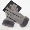 Lederen Winter Ski Finger Handschoenen Touchscreen Dames Handschoenen Thicken Sports Ski Handschoenen Effen Kleur Warm Zachte DHL verzending