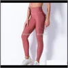 Abbigliamento donna Abbigliamento Drop Delivery 2021 Normov Casual Donna Tasche solide Patchwork Lunghezza caviglia Leggins in poliestere Fitness Vita alta Push