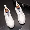 Skórzane buty designerskie moda dzielona koronka Up biały tenis feminino zapatos de mujer platforma mężczyźni zwykłe grube trampki x50 527