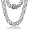 18 mm 14 15 Iced Out Bling CZ Miami Cuban Link Link Chain Collier Collier Femme Hip Hop Jewelry274P2135147