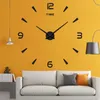 6 kinds Mute Wall Clock DIY Mirror Acrylic Digital Clock Room Decor Wall Sticker Simple Modern Bedroom Decoration Living Room 210930