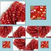 Crystal Loose Beads Jewelry 100Pcs/Lot 4Mm Red Ab Faceted Rondelle Spacer Diy Making Drop Delivery 2021 Czkgn