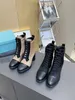 Thick heel lace up short boots women's 2021 new spring and autumn single middle square head Chelsea versatile Martin