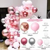 파티 장식 102pcs 로즈 골드 풍선 화환 아치 키트 웨딩 생일 Baloon 장식 어린이 베이비 샤워 라텍스 색종이 Ballon