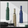 Gear Hushållningsorganisation Hem Garden Drop Delivery 2021 10K Matic Three Folding Business Paraply med färghandtag paraplyer Rain fo