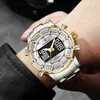 Часы Lige для мужчин роскошный бренд спортивный кварцевый наручные часы водонепроницаемые военные цифровые часы стальные часы Relogio Masculino 220125
