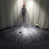 Brudslöjor som lyser Black Veil Wedding Fairy Flashing Super Long Cathedral Sparkle4377234
