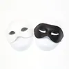Xinyue Halloween Party Masker Zwart en Wit Half Gezicht Performance Props Masquerade Mask