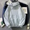 Anpassade varma överdimensionerade hoodies Solid Color Pullover Sweatshirts Casual Streetwear Loose Hoodie Teenagers