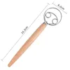Stainless Steel Egg Beater 13 Inch DIY Bread Dough Tools Baking Accessories Danish Dough Whisk Stick Gadgets Oak Wood Handle RRE11091
