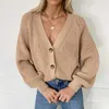 Womens Loose Fit Cardigan Winter Long Sleeve V Neck Knit Button Down Sweater Sweatshirt Tunic Blouse Tops 211011