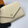 Роскошный дизайнерский кошелек для монет с коротким кошельком для женщин Красочный держатель для карт Оригинальная коробка леди Классический карман на молнии для хранения сумок Victorine Empreinte