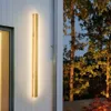 Lampada da parete a LED per esterni moderna impermeabile IP65 portico giardino applique da parete lunga camera da letto interna decorazione comodino lampada di illuminazione in alluminio