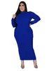 Summer Casual Long Sleeve Plus Size Dresses Maxi dress one piece set sexy bodycon skinny skirt beach party evening clubdress womens clothes klw6394