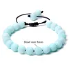 Natural Pedra Beads Trançado Braceletes Masculino Feminino Ajustável Corda Comprimento Tecido Pulseira Jóias Presentes