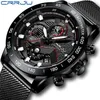 Hot seller CRRJU Men's Sports Watch Fashion Multi-Function Six-pin Mesh Strap Business Watch