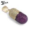 Jinao Hip Hop мода ювелирные изделия пилюльки ожерелье могут открывать капсулы кулон кубическое цирконое медное ожерелье замороженные от съемки унисекс x0707