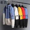 Hip Hop Autumn Jackets Men Windbreaker Patchwork Loose Casual Jacket Couple Thin Jacket Loose Large Size Zipper Hooded Coat 211103