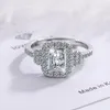 Jz405 luxe 925 zilveren ring vrouwen dubbele lagen instroom lijnen diamanten eenvoudige ringen verstelbare groothandel fabriek direct