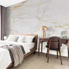 Custom Any Size Mural Modern White Marble Wallpaper Golden Line Wall Painting Living Room TV Sofa Bedroom Home Decor Papel Mural 210722