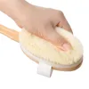 Natural Long Wooden Bristle Body Brush Massager Soft Brushes Bath Shower Back Spa Scrubber