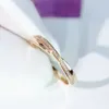 14K Rose Gold Twist Setting Deputy Ring Moissanite Smycken Bröllopsjubileum Special Style
