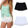 Verão feminino doce bonito crochê em camadas shorts de renda skorts calças curtas femininas