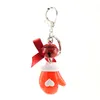 Hars Kerst Keychain Pendant Party Favor Bow-Knot Bell Keyhouder Charm Santa Xmas Tree Sneeuwman Hangenhangers Holiday Decorations Gift Hy0066