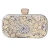 Diamond Abendkupplungsbeutel für Frauen Hochzeit Goldener Clutch -Geldbörsen -Ketten -Umhängetasche kleine Partyhandtasche mit Metallgriff