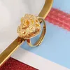 African Ethnic Hollow Heart Flower Ethiopian Wedding Gold Band Ring For Women India Kenya Middle East Jewelry