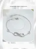 Damen-Charm-Armband aus 925er-Sterlingsilber, Unendlichkeitsherz, endlose Liebe, Symbol, verstellbares Armband, weißvergoldet, Schmuck für Frauen und Mädchen