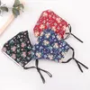 NEWFlower Cotton Mask Washable Three-layer Print Dust-proof Hanging Ear Type Small Floral Adult Masks Colorful Lightweight Breathable RRF120