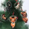 Juldekorationer Hängsmycke harts målade djur xmas träd hängande prydnad för hemgåva år navidad noe
