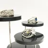 Haken Schienen 3-Lagen Runde Acryl Display Stand Schmuck Rotierende Show Regal Halskette Ohrring Ring Organizer Hochzeitsfeier