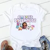 T-shirt das mulheres Mulheres Kawaii t - shirts Casa bonitos da boneca do gabbys tshirt Cópia dos desenhos animados Vintage do vintage dos desenhos animados Tees fêmea da roupa de Harajuku 90s Tops