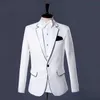 Costume blanc Blazer hommes 2018 tout nouveau mariage marié Tuxedos costume hommes fête scène chanteur bal 2 pièces costume (veste + pantalon + nœud) 2XL X0909