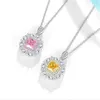 Nuovo prodotto Gioielli di marca Nepal Ciondolo Real Sterling Sier Princess Cut Yellow Pink 5a Cubic Zircon Moissanite Diamond Gemstones