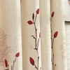 {byetee} Faux Cotton Linen Curtain Modern Rustic Red Quality Stitching Living Room Curtains Fabrics Kitchen Door Curtains Drapes 210712