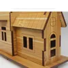 3D 대나무 목조 퍼즐 장난감 지그 소아 아키텍처 하우스 DIY 어셈블리 키트 아이들을위한 교육 목조 장난감을 학습