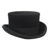 11 cm 100% lana feltro cappello top per uomo / donne nuovo cilindro cappello topper matto hatter party costume fedora derby mago cappello