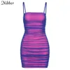 Elegante Mesh Sling Hohe Qualität Bodycon Mini Kleider Frauen Sommer Sexy Club Party Nacht Tragen Grafik Kleid Mujer