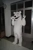Haute QuickyLue Blanc Polar Bear Costume Mascotte Halloween Christmas Fantaisie Fantaisie Cartoon Personnage Caractère Contact Adulte Femmes Hommes Robe Carnaval Unisexe Adultes