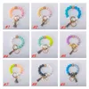 Party Supplies 9styles Tassels Träpärla Keychain Silikonpärlor Armband Läder Key Ring Matkvalitet Silicon Wrist Keychains Pendant Euramerican T2i52003