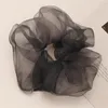 Vår sommar net garn hår båge scrunchies stora chiffong kvinnor elastiska hårband hästsvans hållare hår slips flicka tillbehör