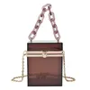 Zwart Acryl Mini Handtas Ketting Handgreep Square Doos Party Tas Keten Crossbody Tassen Multi -kleuren Handtas Everning4300167